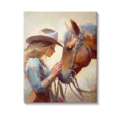 «Country Girl And Horse» par Ramona Murdock sur toile