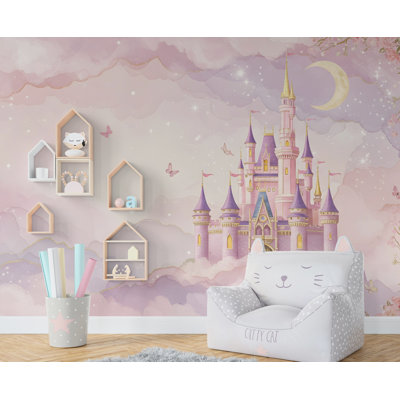 Papier peint princesse et adhésif mural pour chambre de princesse, pépinière et adhésif