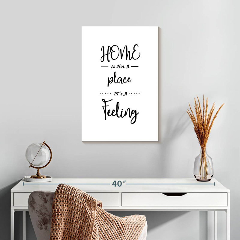 Panneau mural Kema Home Is Not A Place It's A Feeling III, H 24 po x l 16 po
