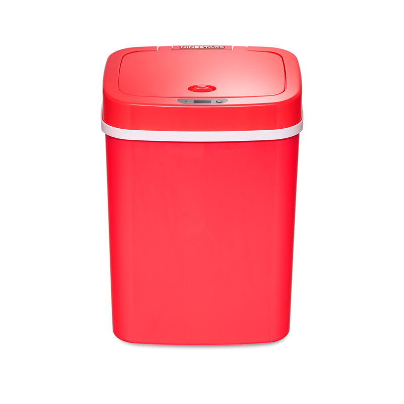 Nine Stars 3.2 Gallon Plastic Motion Sensor Trash Can, Rose
