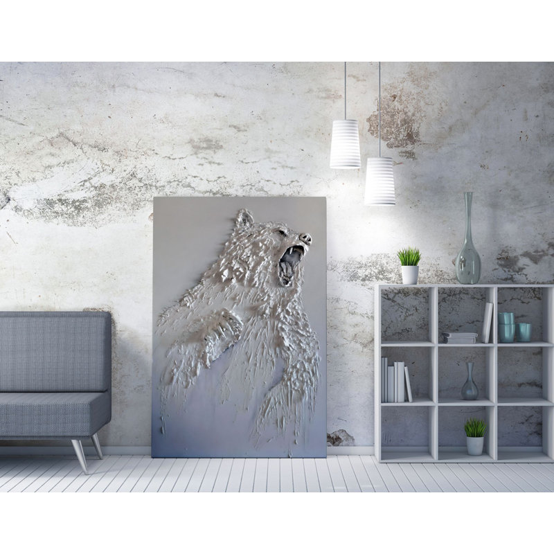 Elegant Decorative Canvas Painting, Silver Colors, 19.7 x 27.6 Inches | 50% Cotton / 50% Polyester, Digital Printing on Canvas | Sturdy 0.8 x 0.8 Inches Wooden Frame | Perfect for Modern Home Décor & Art Lovers