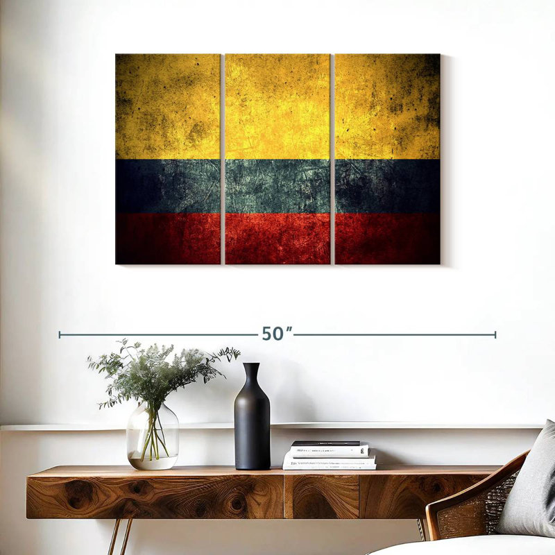 Grunge Colombian Flag, 24" H x 38" W