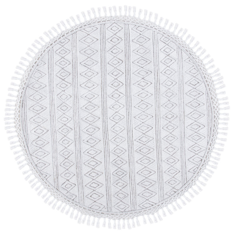 Powell Hand Tufted Performance Geometric Rug, Round 7'
