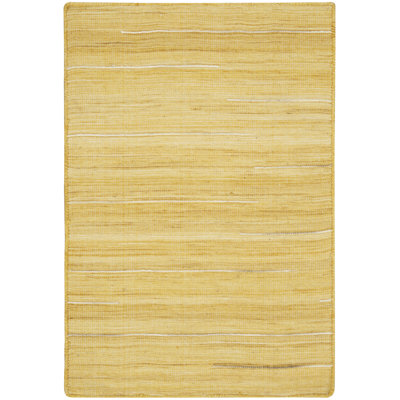 Anerinda Solid Hand Loomed Wool/Cotton Area Rug in Yellow