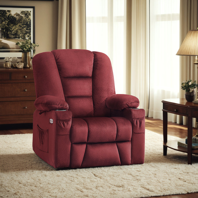 Power Recliner Lift Chair with Heated and Massage, Red