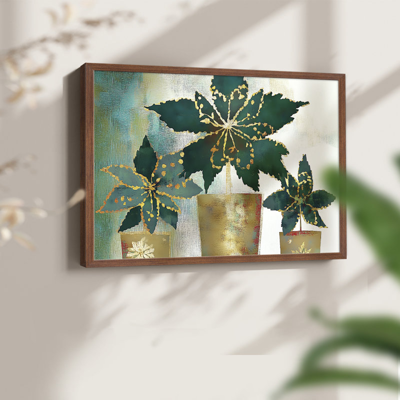 Chirstmas Art-CCLXXIX -Framed Print - Restickable, H 22 po x l 28 po, Noyer