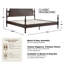King Size Solid Wood Platform Bed Frame with Headboard & Footboard, 12 Strong Slats Base, Central Metal Legs, No Box Spring Needed, Easy Assembly, Anti-Noise & Slip-Free, Dark Roast Oak Finish-1080634211-1080634213