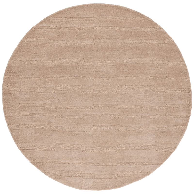 Elona Hand Tufted Cotton/Wool Area Rug in Taupe, Round 6'