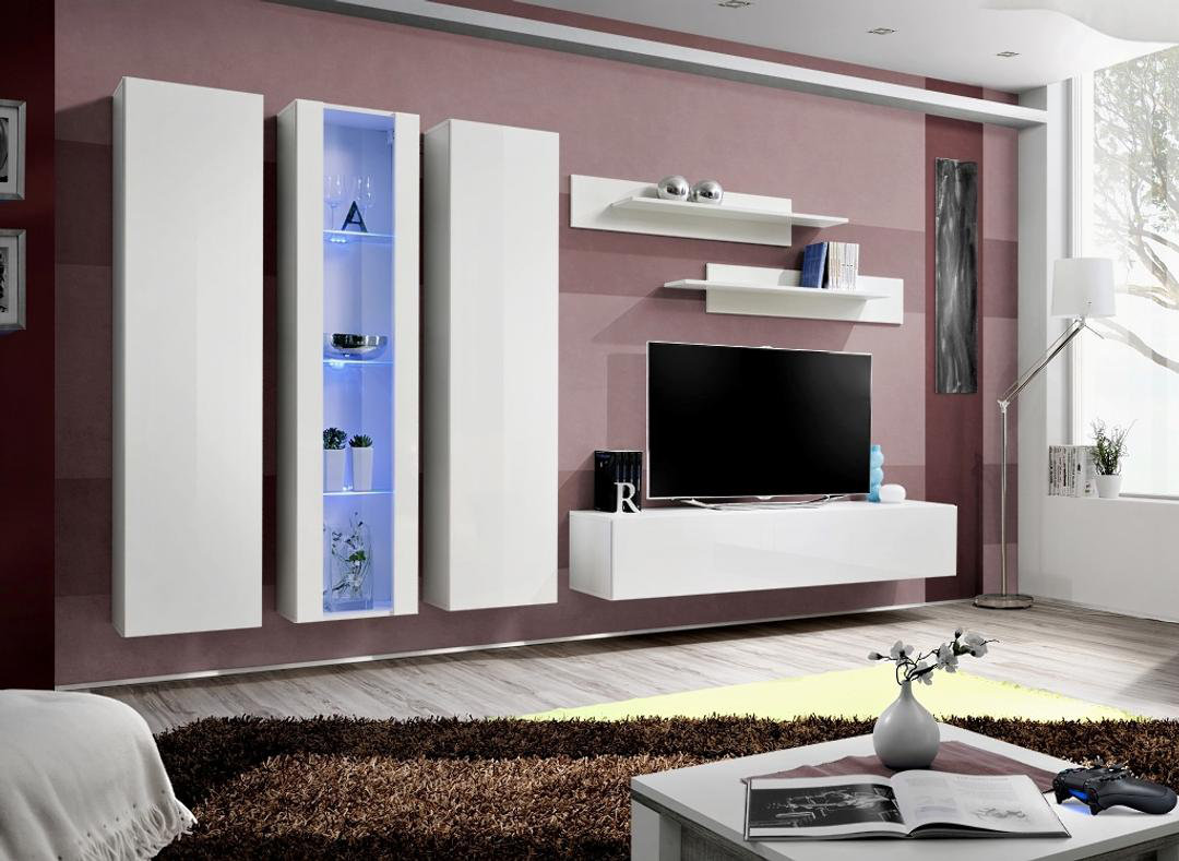 Fly C4 Black Entertainment Unit 310cm - Statement LED Media Wall for TVs Up To 65 Inch