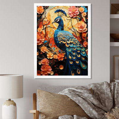 Benedito Peacock Collage, impression sur toile encadrée