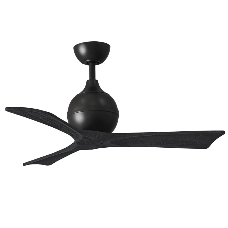 Ventilateur de plafond à 3 pales Irene, Noir mat, L 42 po, Noir mat
