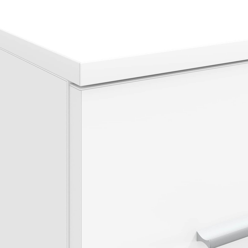 Engineered Wood Bathroom Cabinet, 50cm H x 30cm W x 35cm D, White