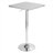 Contemporary Adjustable Square Bar Table in Silver