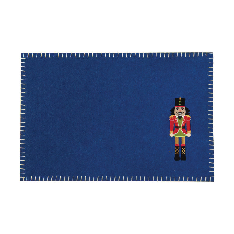 Ensemble de 6 napperons rectangulaires en feutre casse-noisette