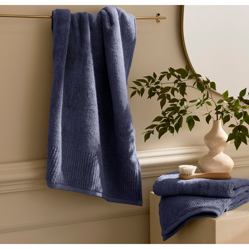 Turkish Ultra Plush Towel Set, Coastal Navy, 6 Pieces: 2 Bath Towel, 2 Washcloth, 2 Hand Towel