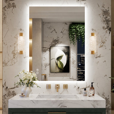 Miroir de salle de bain à DEL rétroéclairé sans cadre Lunara