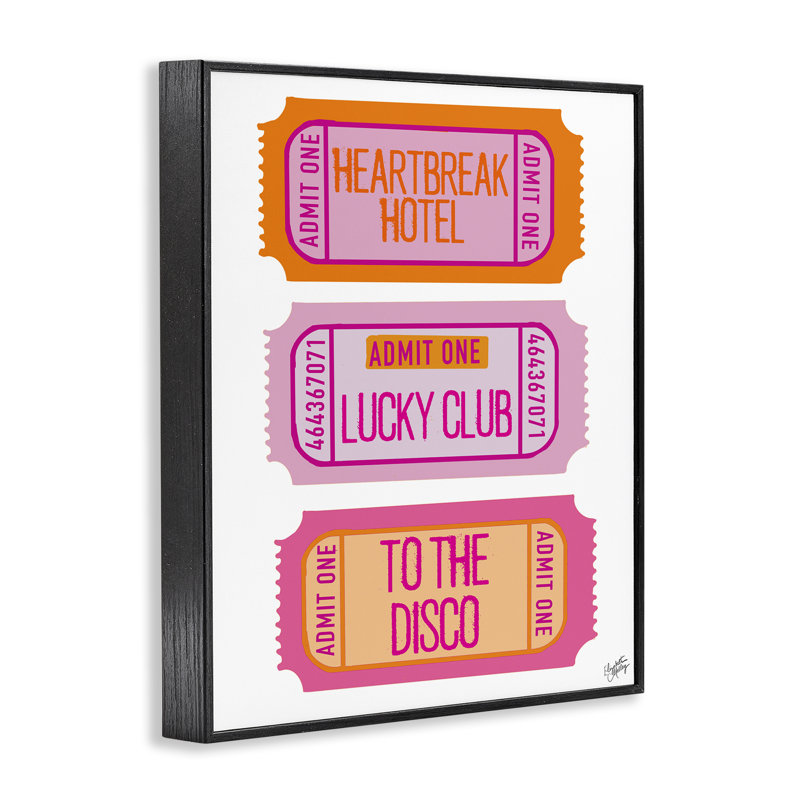 Disco phrases, estampe numérique par Elizabeth Medley, H 30 po x l 24 po, Giclée encadrée noir minuit