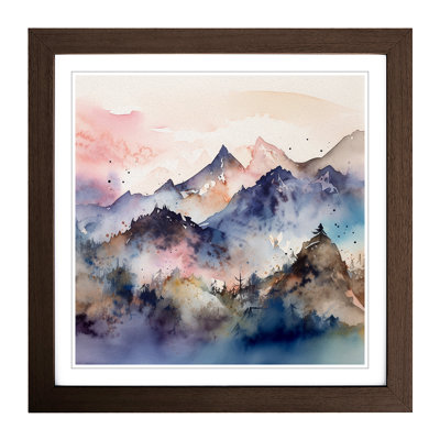 Japanese Mountains Watercolour No.1 - Framed Print