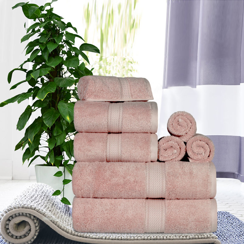 Scotia Egyptian Cotton Bath Towel Set, 9Pc Towel Set  (3Bath, 3Hand, 3Face), Muted Mauve