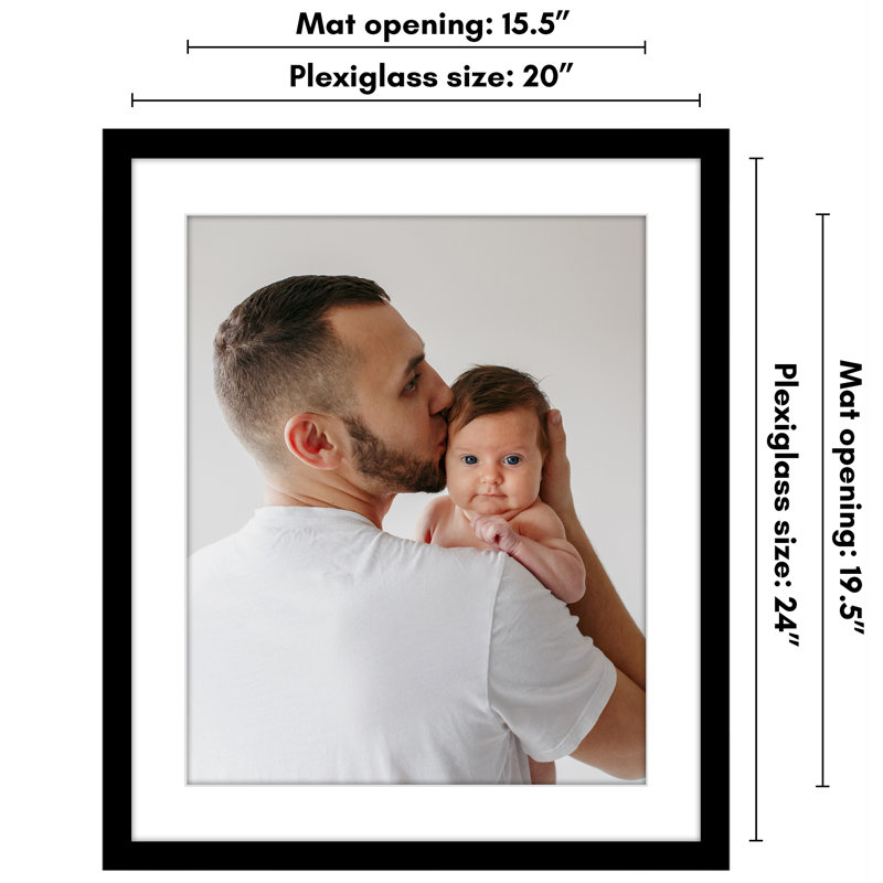 Black Wooden Poster Frame with Plexiglass Cover, 20x24