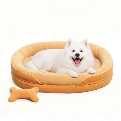 Orthopedic Dog Bed with Memory Foam and Bolster Sofa, Machine Washable Cover, Comfy Dog Bed