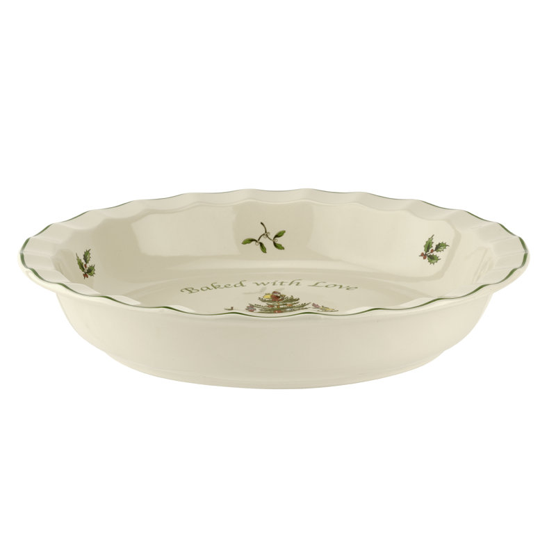 Spode Christmas Tree Pie Dish 10" Baked With Love