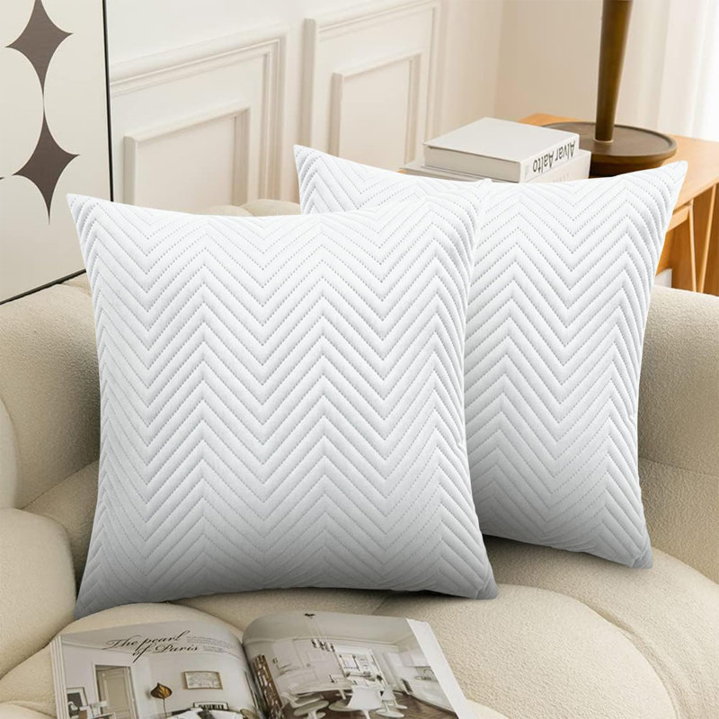 Chevron Square Throw Pillow Insert, White