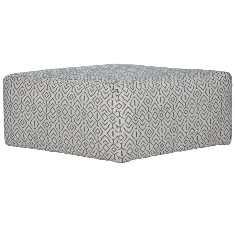 Huckabee 42" Square Upholstered Cocktail Ottoman, Blue 100% Polyester