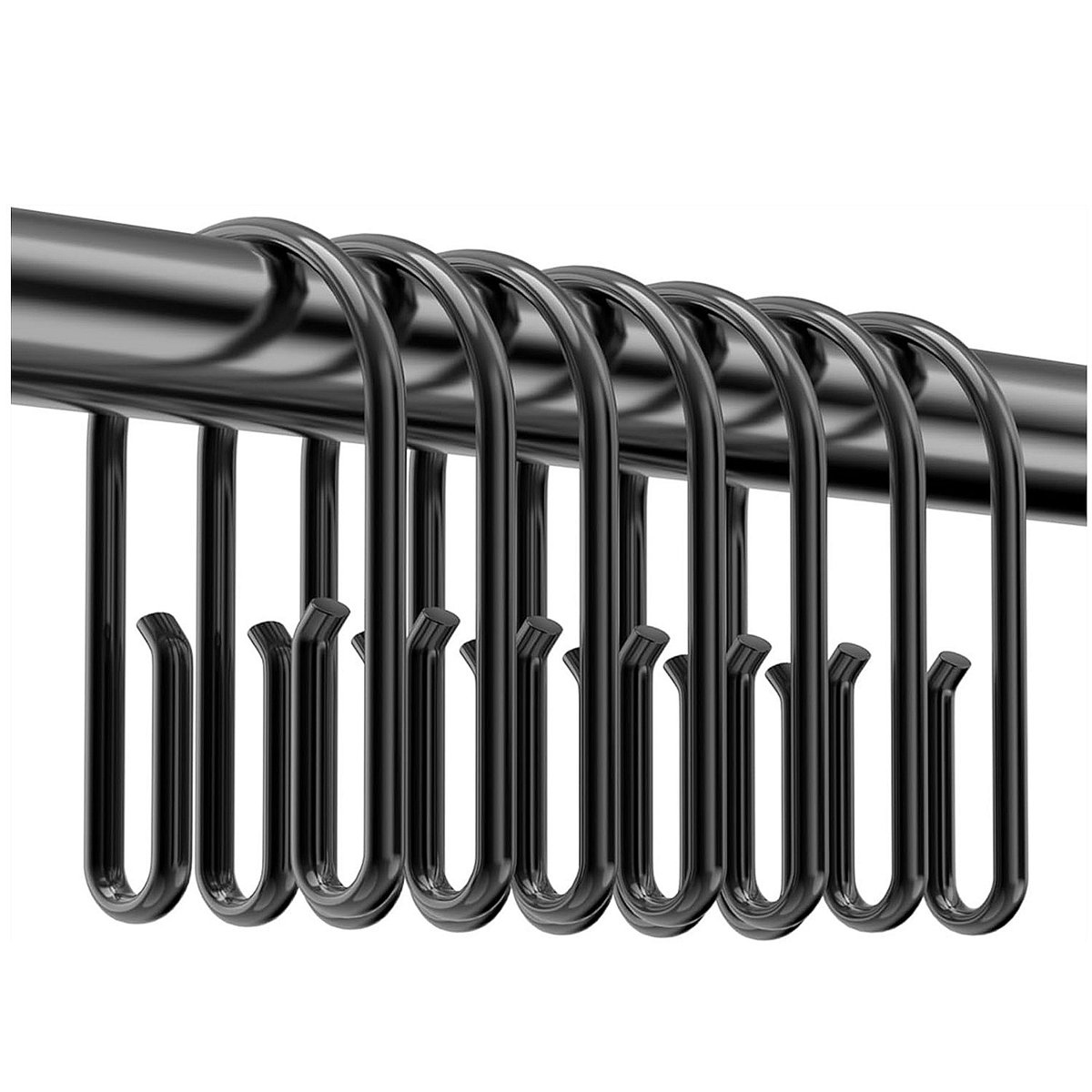 Double Sided Shower Curtain Rings Rust Proof，12 Pcs Shower Hooks For Inside Shower，Smooth Sliding Anti-Drop Double Shower Rings For Curtain