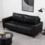 Courbes de style Mid-Century, cuir de polyuréthane respirant, pieds en bois massif, assemblage sans outils en 30 minutes, luxe adapté aux appartements-1244149025-1244149021-1244149022