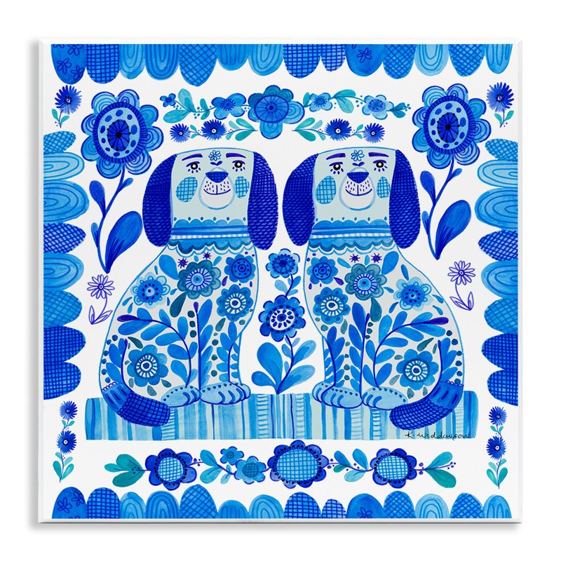 «Blue Folk Style», plaque murale par Kay Widdowson