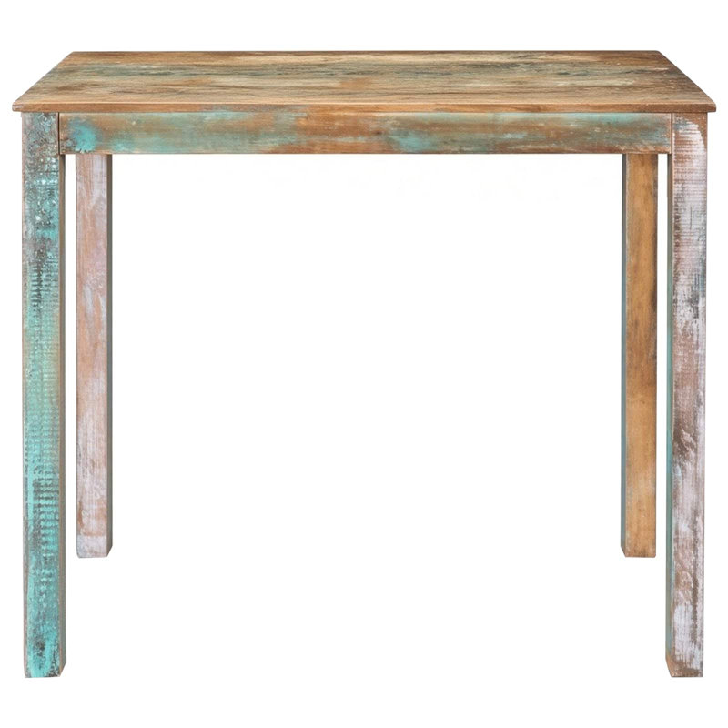 Bar Table Multicolour Solid Reclaimed Wood Furniture Indoor Dining Home