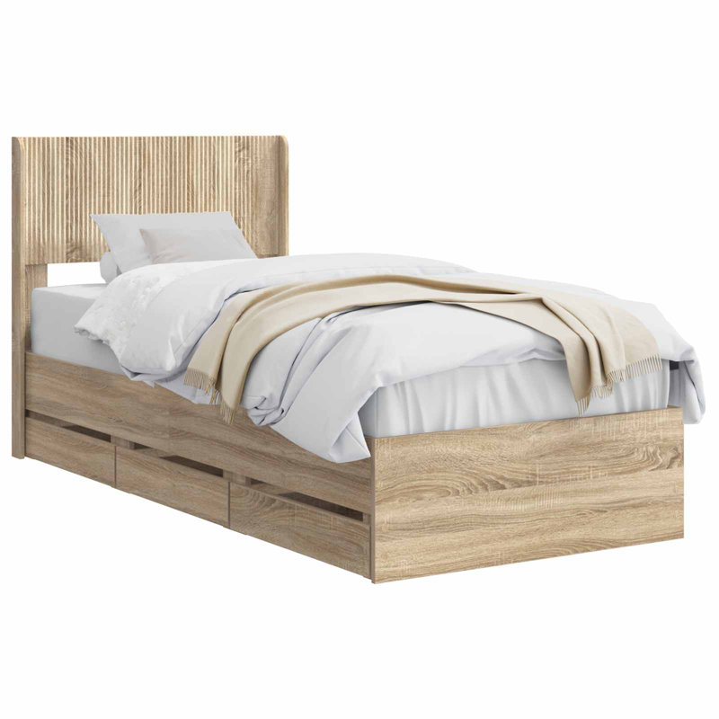 Bed, Sonoma Oak, European Single (90 x 200 cm)