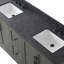 Ensemble de meuble-lavabo autoportant à double cuve 72 po avec plateau en pierre noire Vannes-1642252460