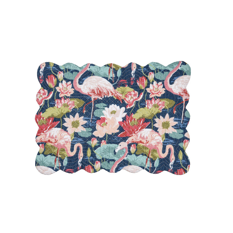 Ensemble de napperons en coton 6 pièces Flamingo Lagoon