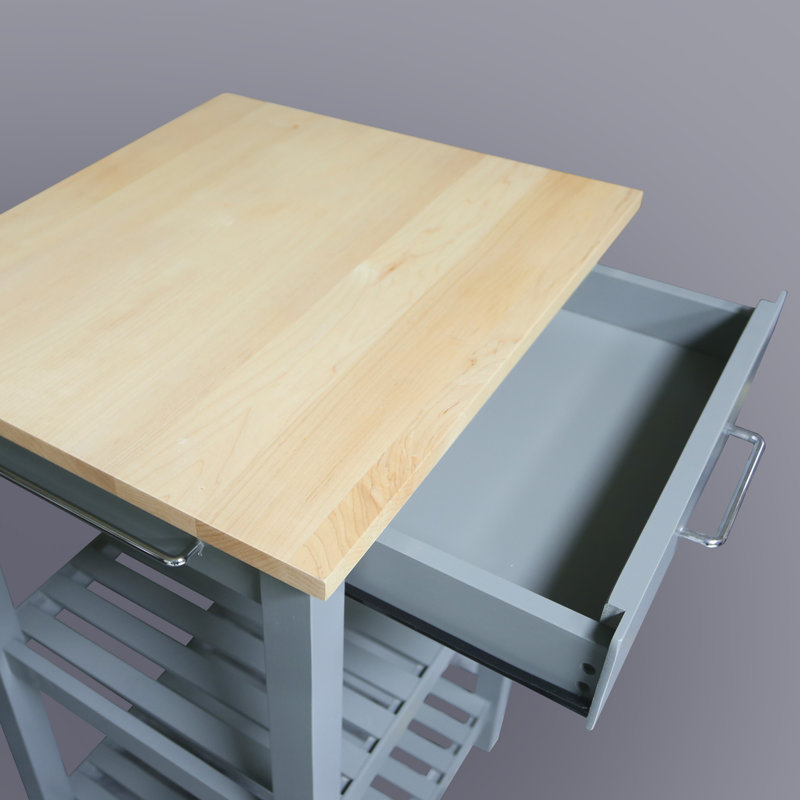 Table de préparation en bois massif de 40 po Herriott, 36,5 po H x 23 po l x 20 po P, Gris ardoise