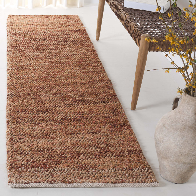 Tapis en jute / laine Ellman, Tapis de couloir 2 pi 3 po x 8 pi