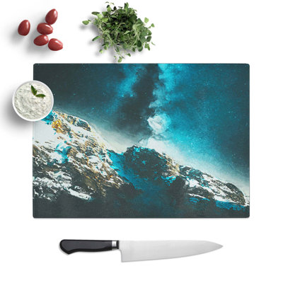 Glass Explosion of Stars Above The Mountains Chopping Board