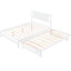 Lit plateforme double ajustable avec lit gigogne blanc et pin-1595318545