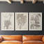 «Sepia Exotic Plants IV», ensemble de 3 peintures sur toile encadrées-595440743-595440742