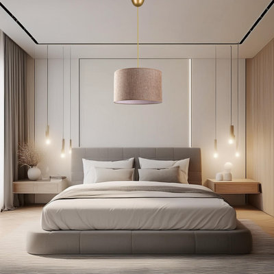 Lustre en métal avec capuchon en coton