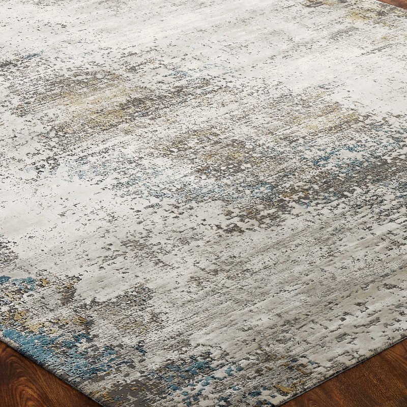 Area Rug in Gray, Rectangle 9'9" x 13'9"