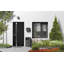 Porte d'entrée extérieure prémontée en acier Cynex 6777, inserts en acier inoxydable noir, style moderne, peint, largeur 91,4 cm x hauteur 203,2 cm, ouverture à droite vers l'extérieur.-93484011-93484016-93484037