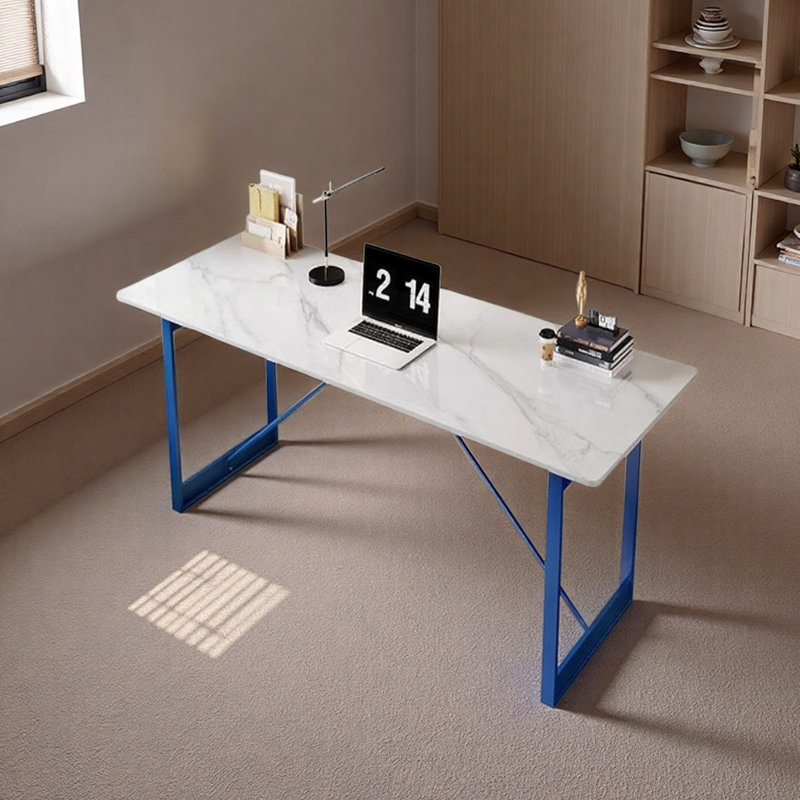 Bureau d'écriture Modern Light, Gris / blanc / bleu, H 29,52 po x l 55,11 po x P 31,49 po