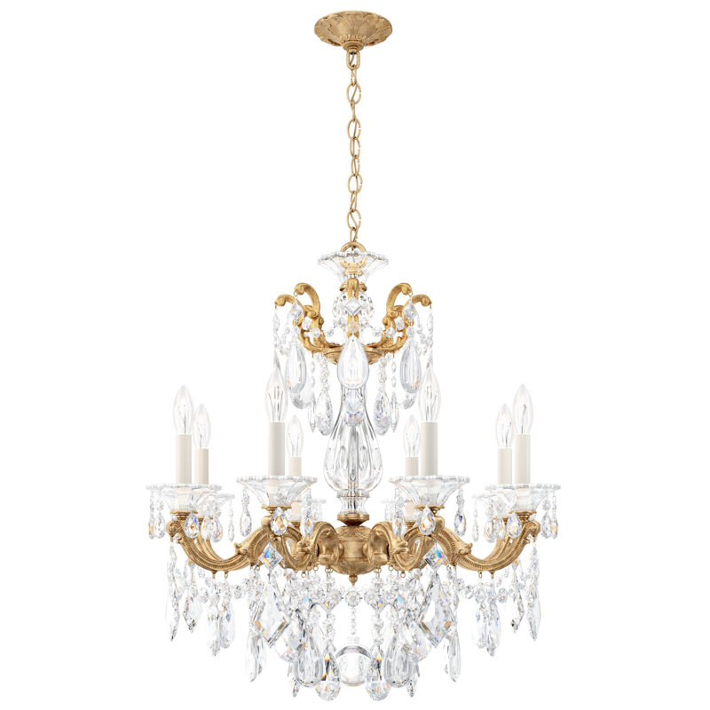 La Scala 8 - Light Chandelier, Heritage Clear, French Gold