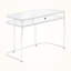 Bureau d'ordinateur 1 tiroir Winda à finition blanche avec pieds en métal chromé, H 30,89 po x l 47,05 po x P 23,63 po