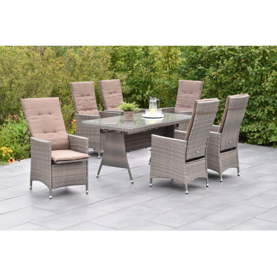 Valencia 6 - Person Patio Dining Set with Rectangular Table , Cushions Included