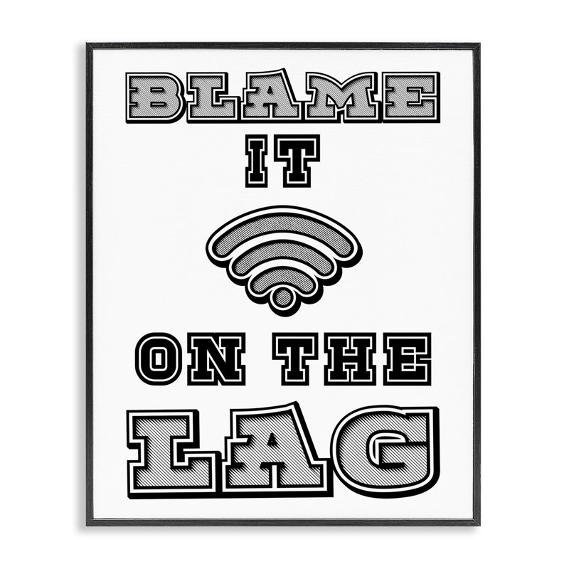 «Blame It On The Lag Gaming», estampe numérique, conception de Marcus Prime, H 14 po x l 11 po, Giclée encadrée noir minuit