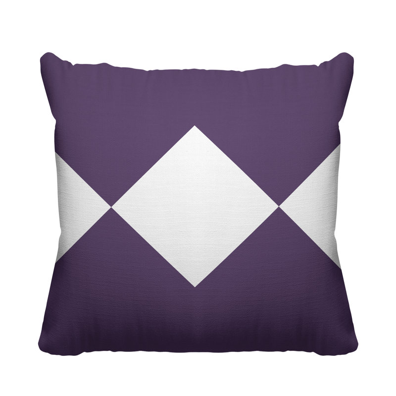 Coussin décoratif à motif géométrique intérieur / extérieur Alexis Diamond, L 17 po x H 17 po, Mauve