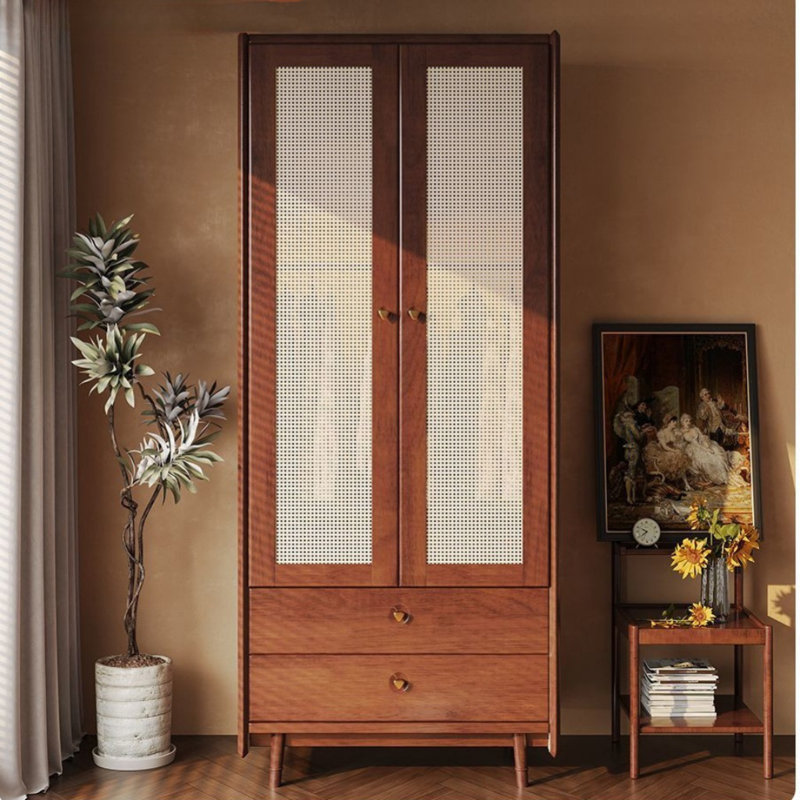 Retro Simple Rattan Wardrobe